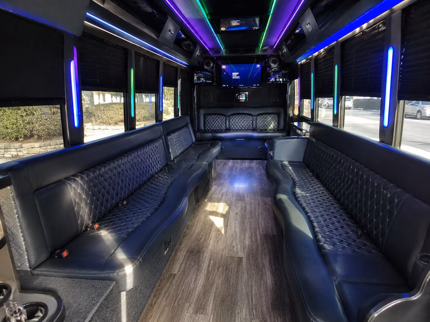 east orange 15 passenger party bus interior