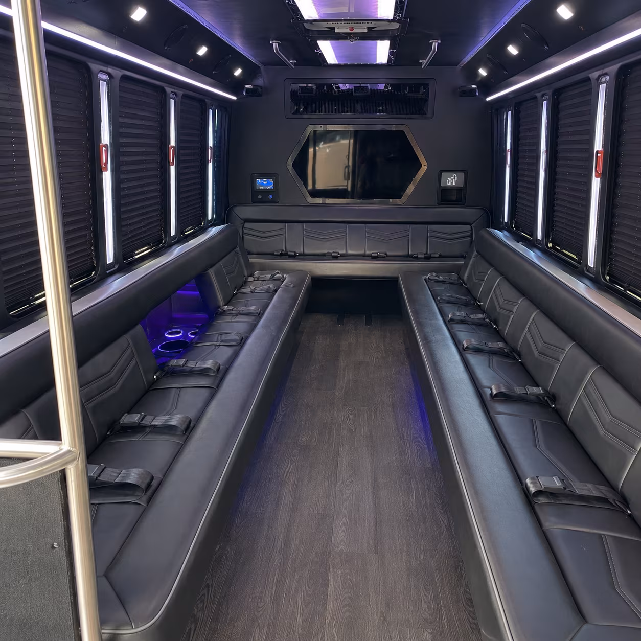 east orange 18 passenger party bus interior
