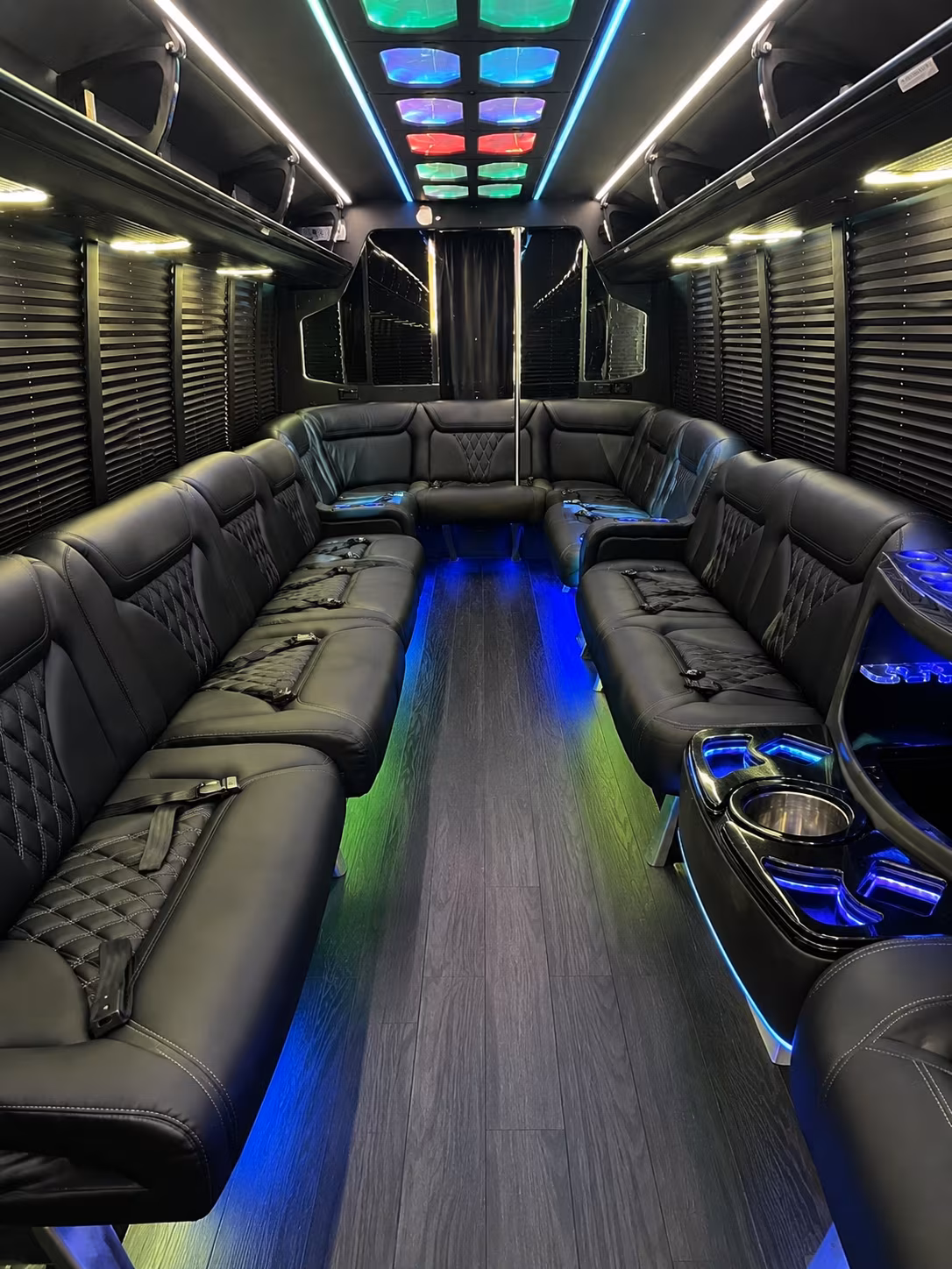 east orange 20 passenger party bus interior