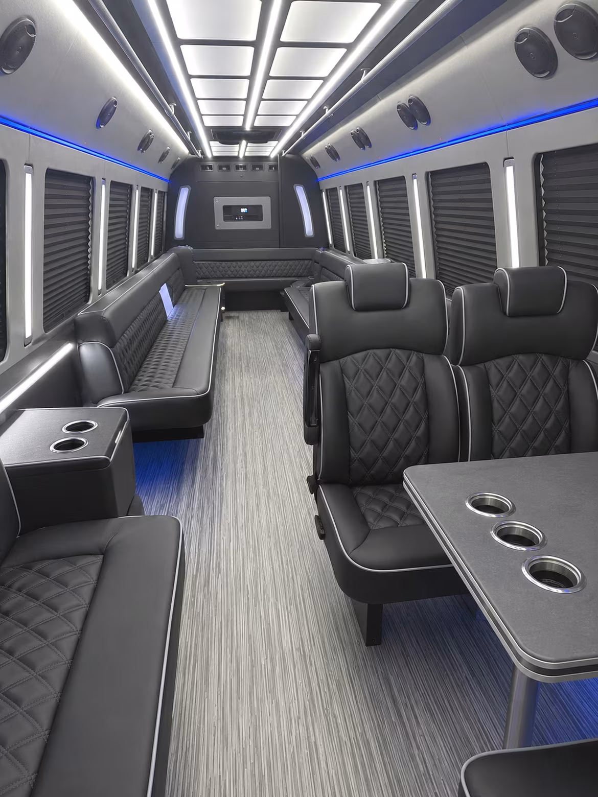 east orange 25 passenger party bus inside