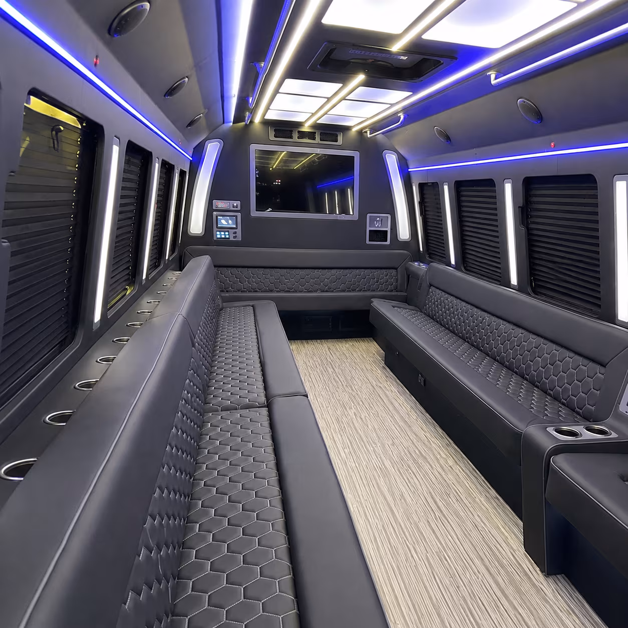 east orange 40 passenger party bus inside
