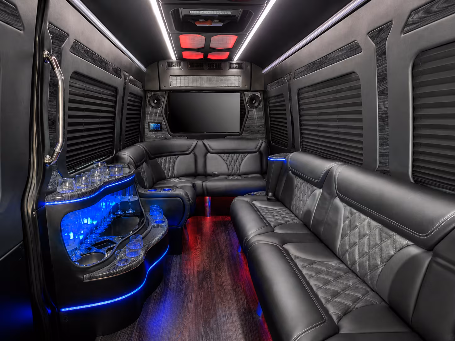 east orange 40 passenger party bus interior