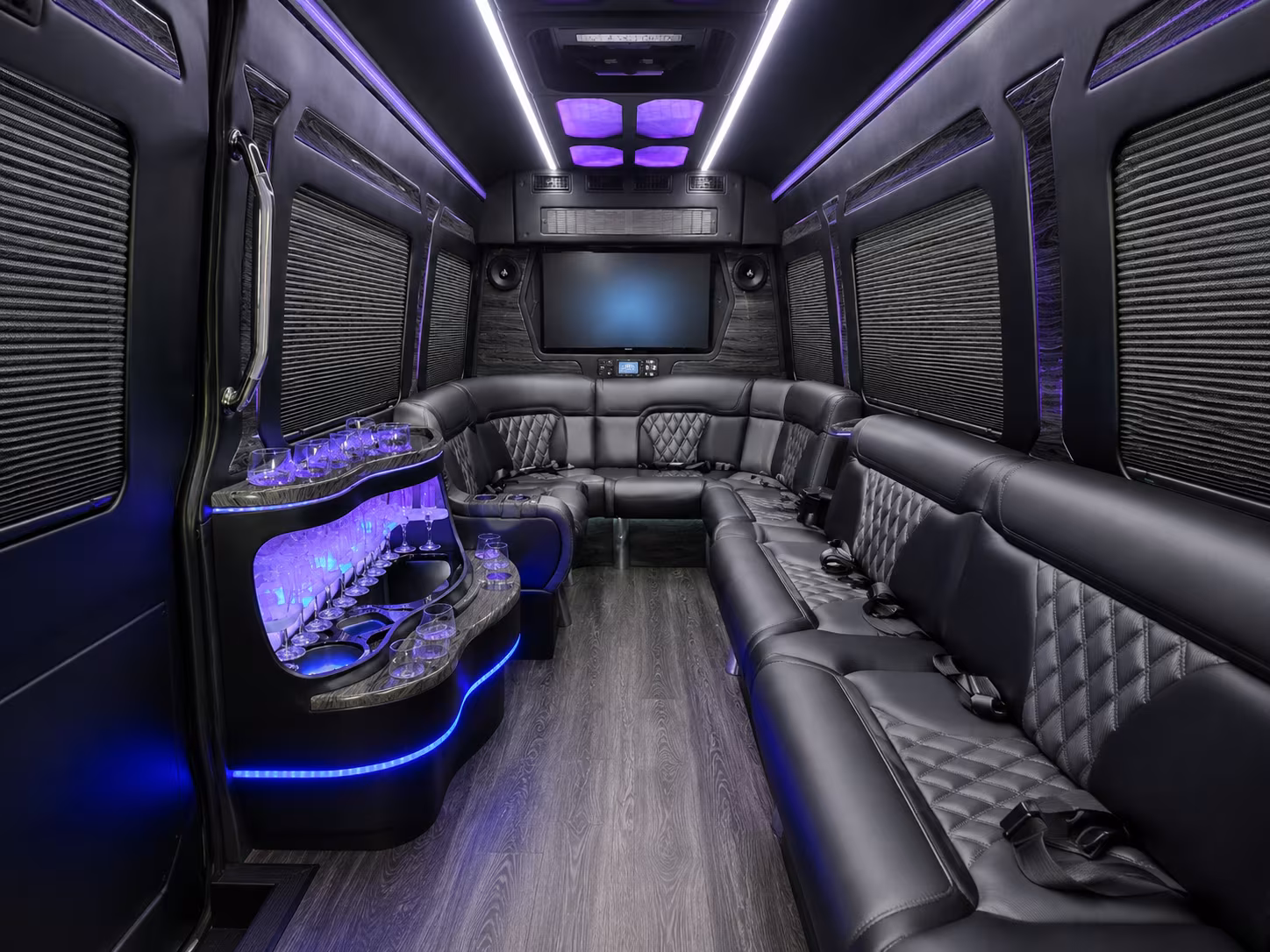 east orange 50 passenger party bus interior